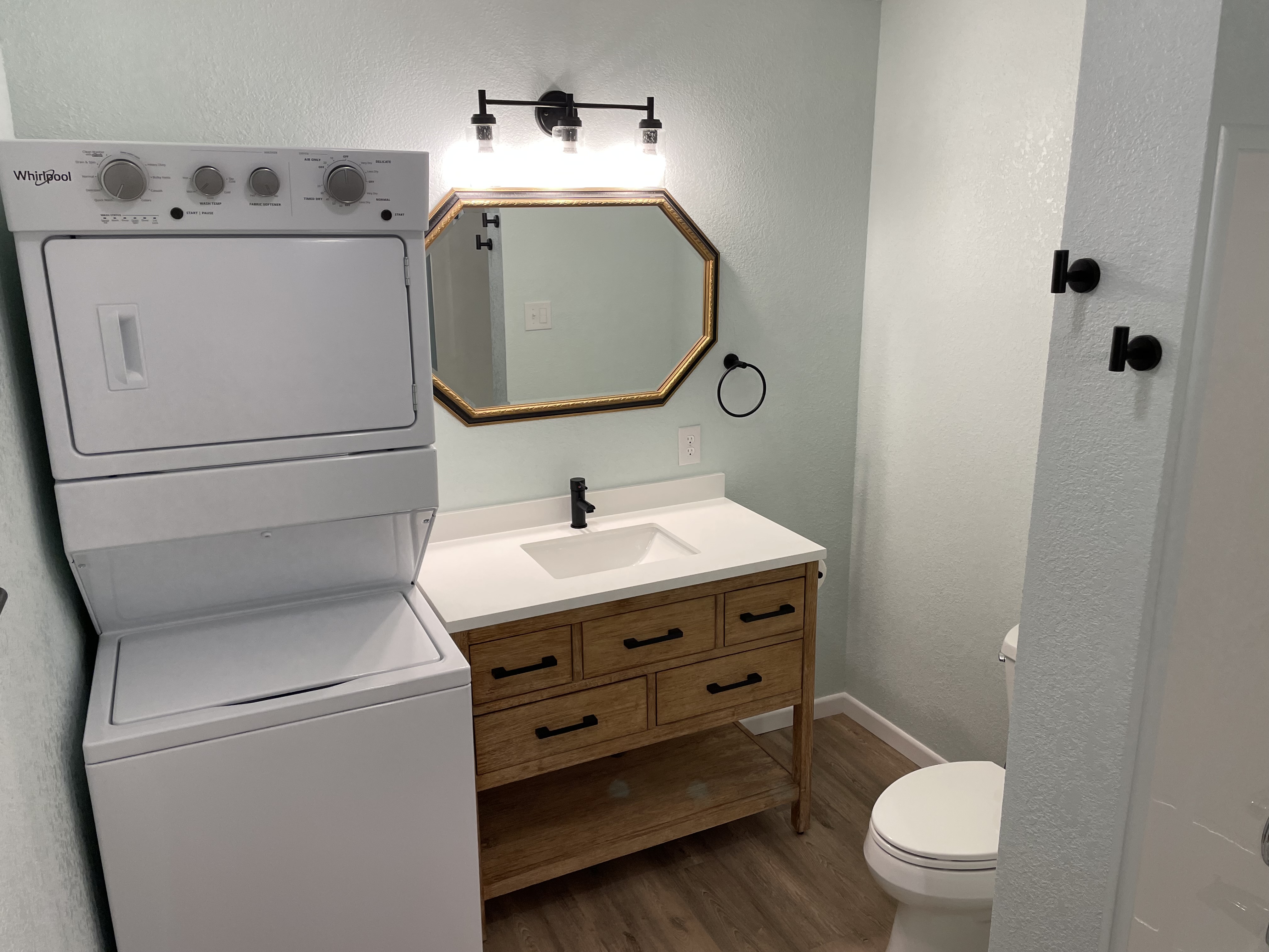 bathroom, laundry, vanity, mirror